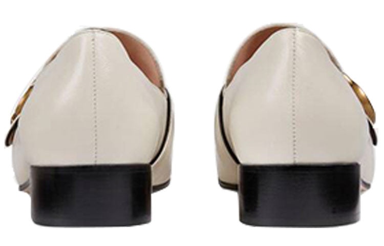 (WMNS) Gucci Double G Leather Loafers 'White' 602496-C9D00-9022 - 4