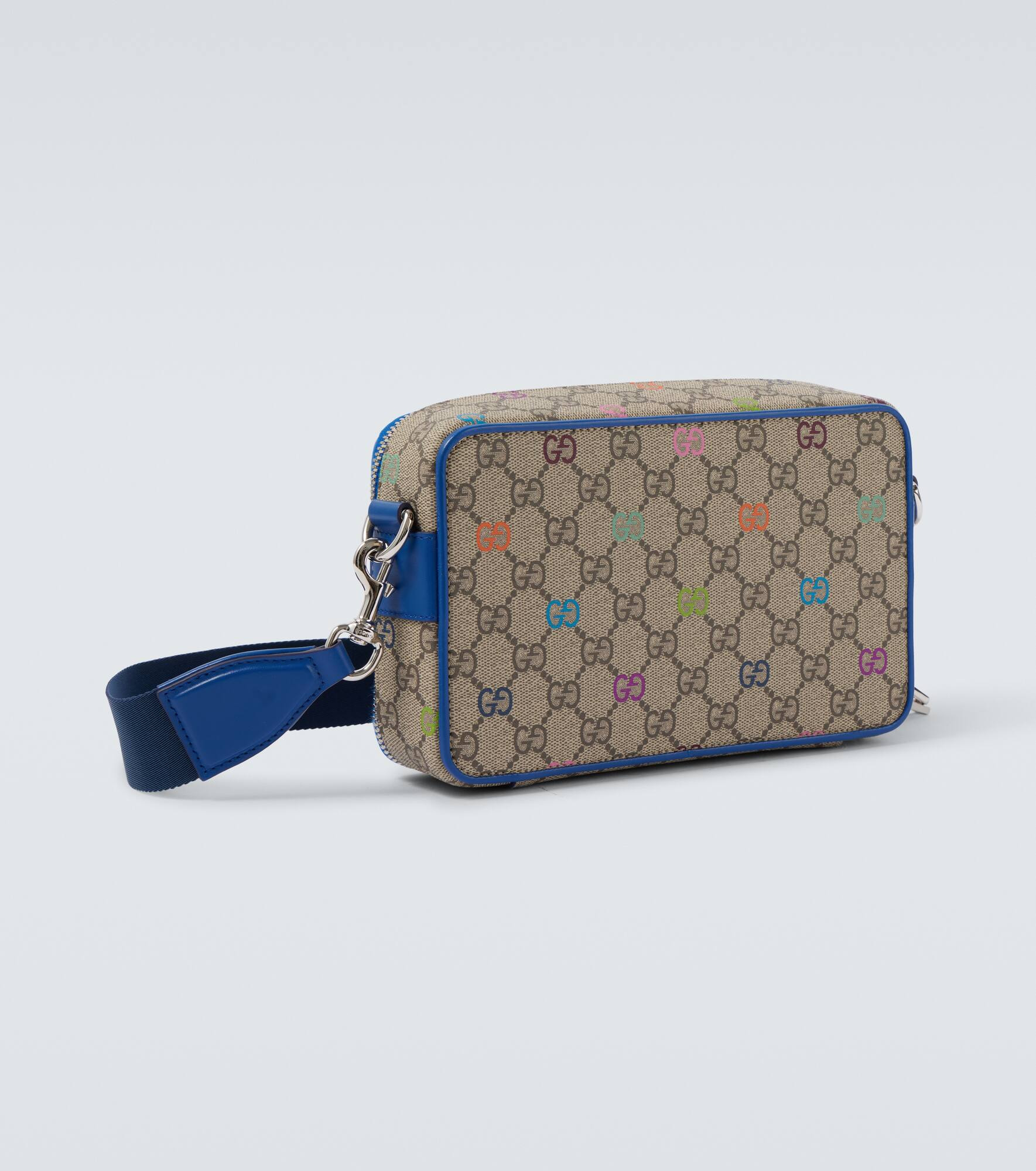 GG Canvas leather-trimmed shoulder bag - 5