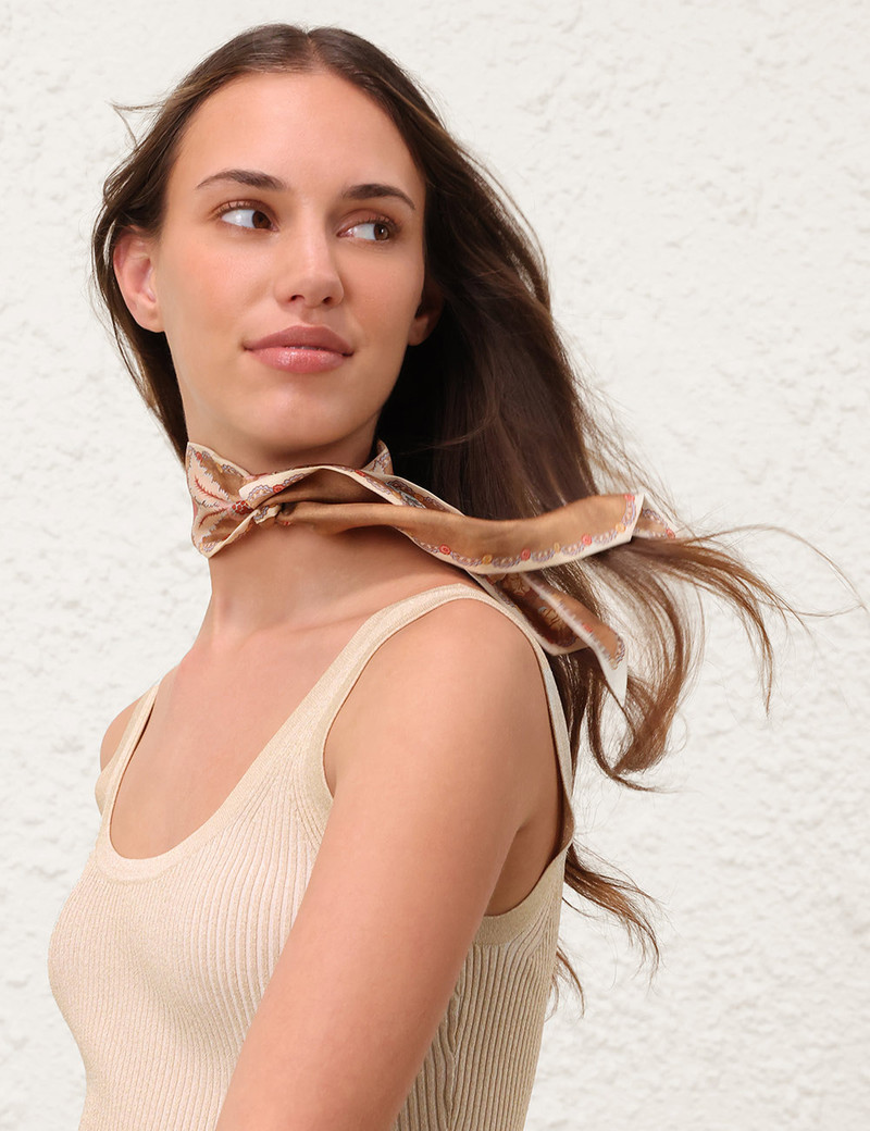PRINTED SILK RIBBON SCARF 4