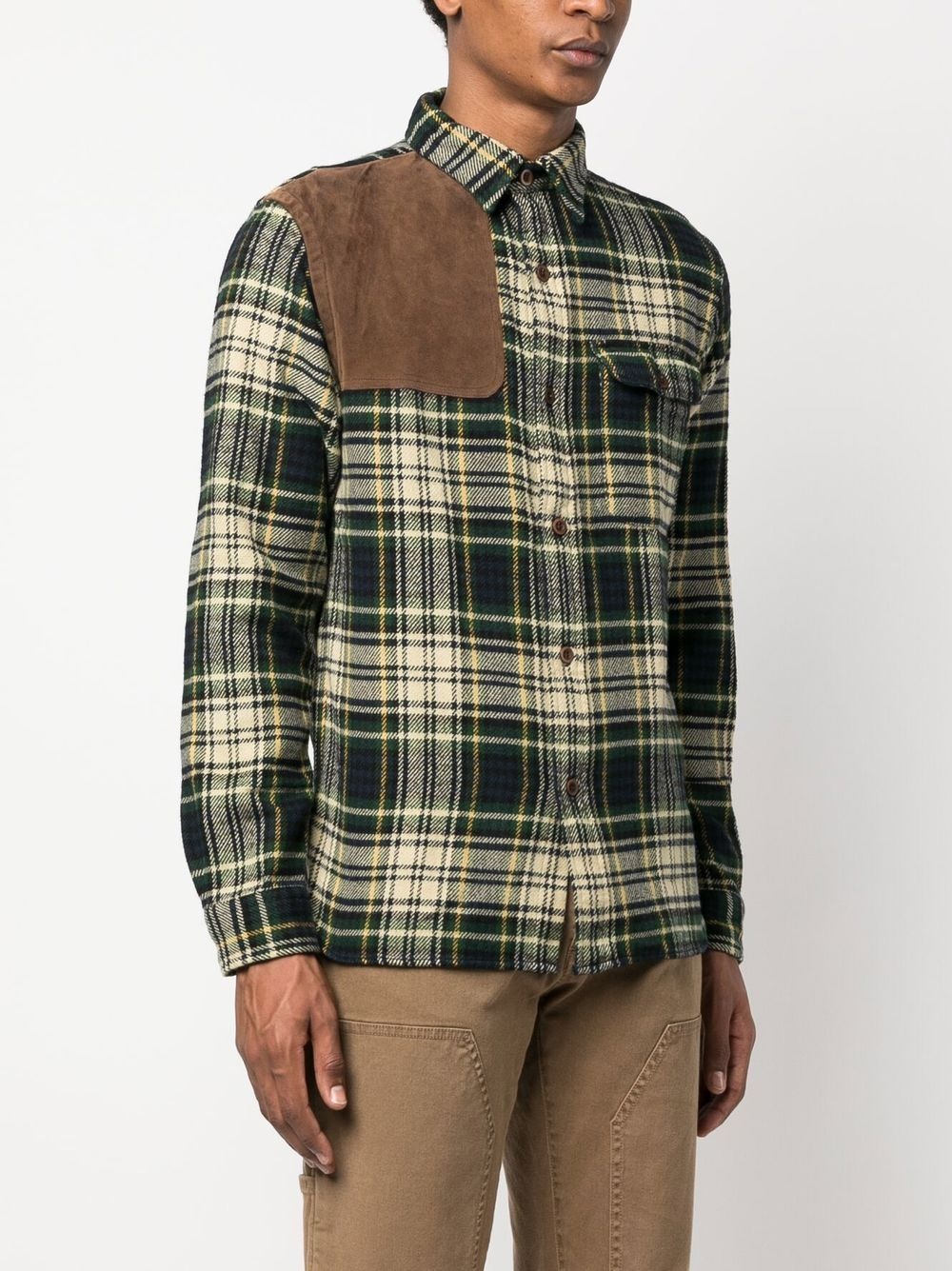 checked long-sleeved shirt - 3