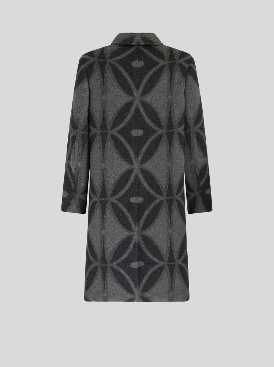 JACQUARD WOOL COAT - 5