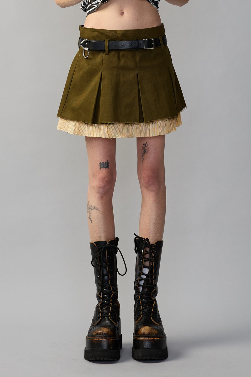 R13 PLEATED MINI SKIRT WITH UNDERLINING outlook