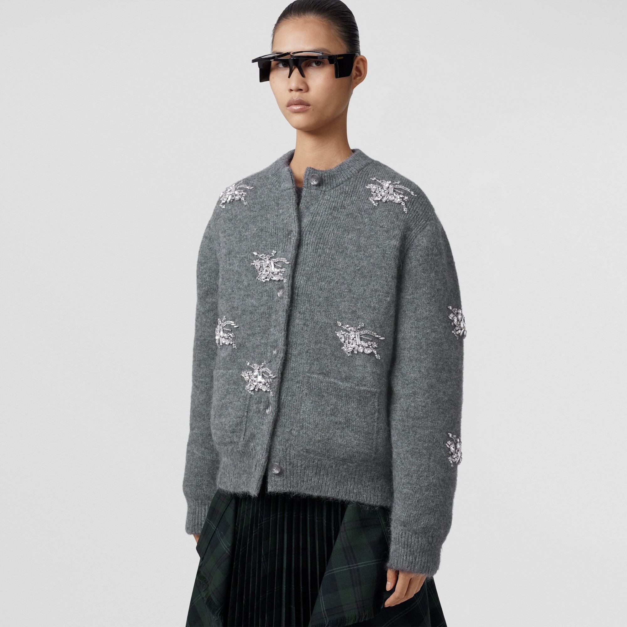 Crystal EKD Wool Mohair Blend Cardigan - 2