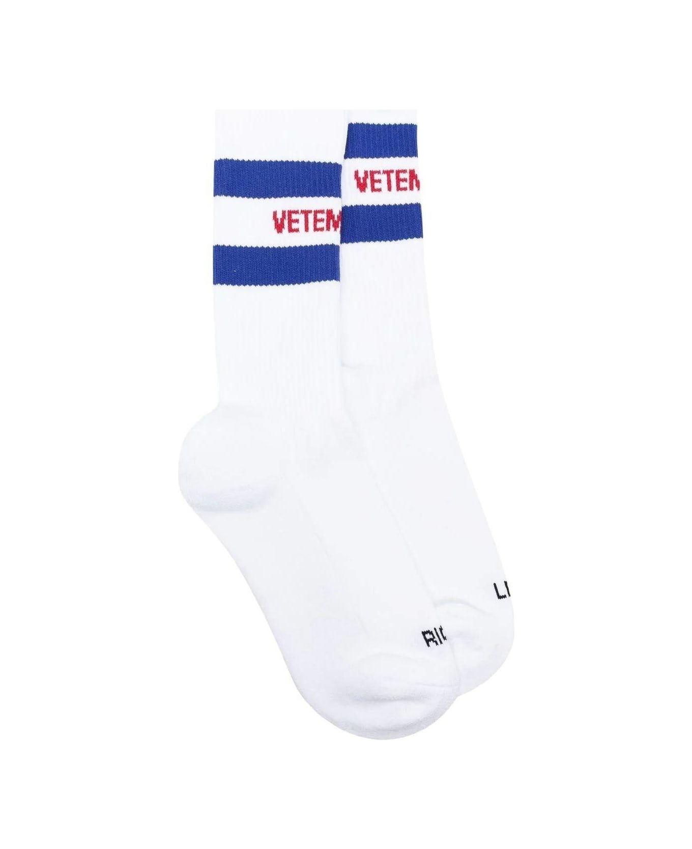 Logo Intarsia Striped Socks - 1