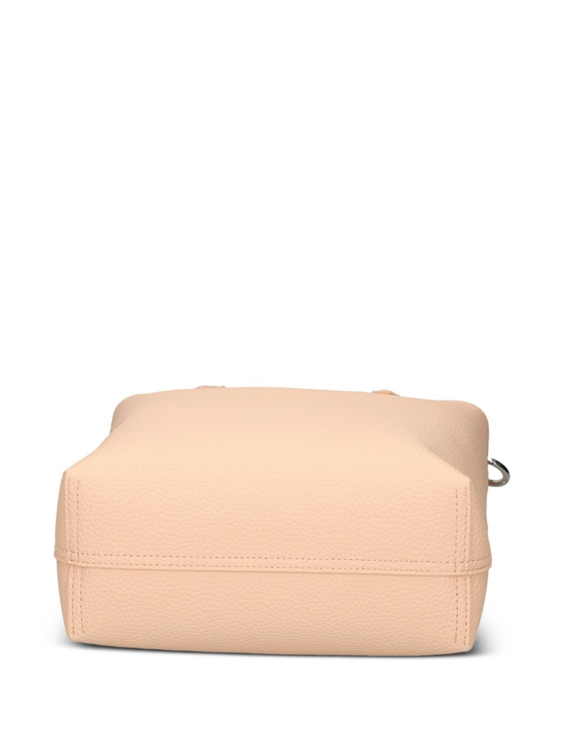 mini textured leather tote bag 5