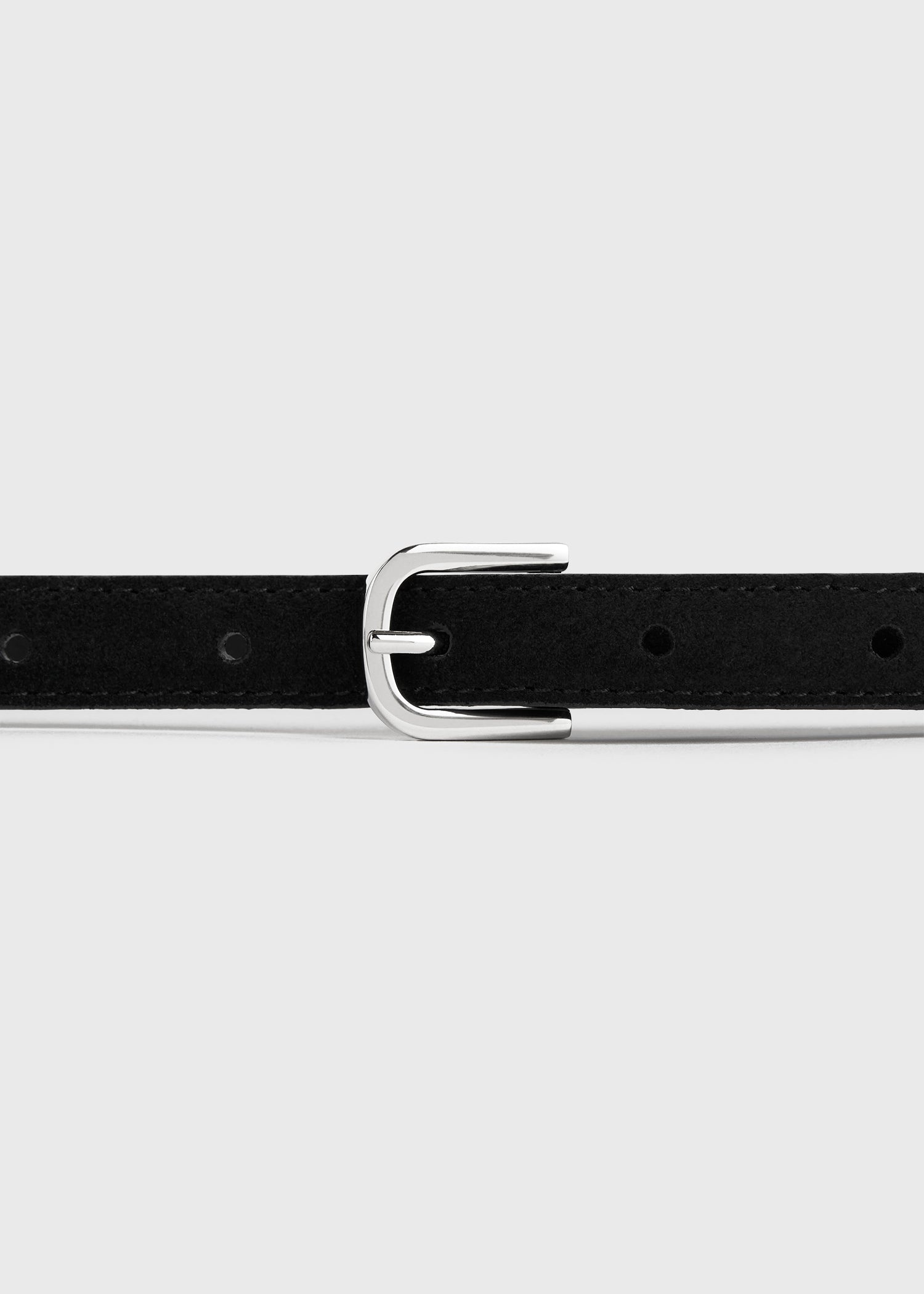 Thin suede belt black - 6