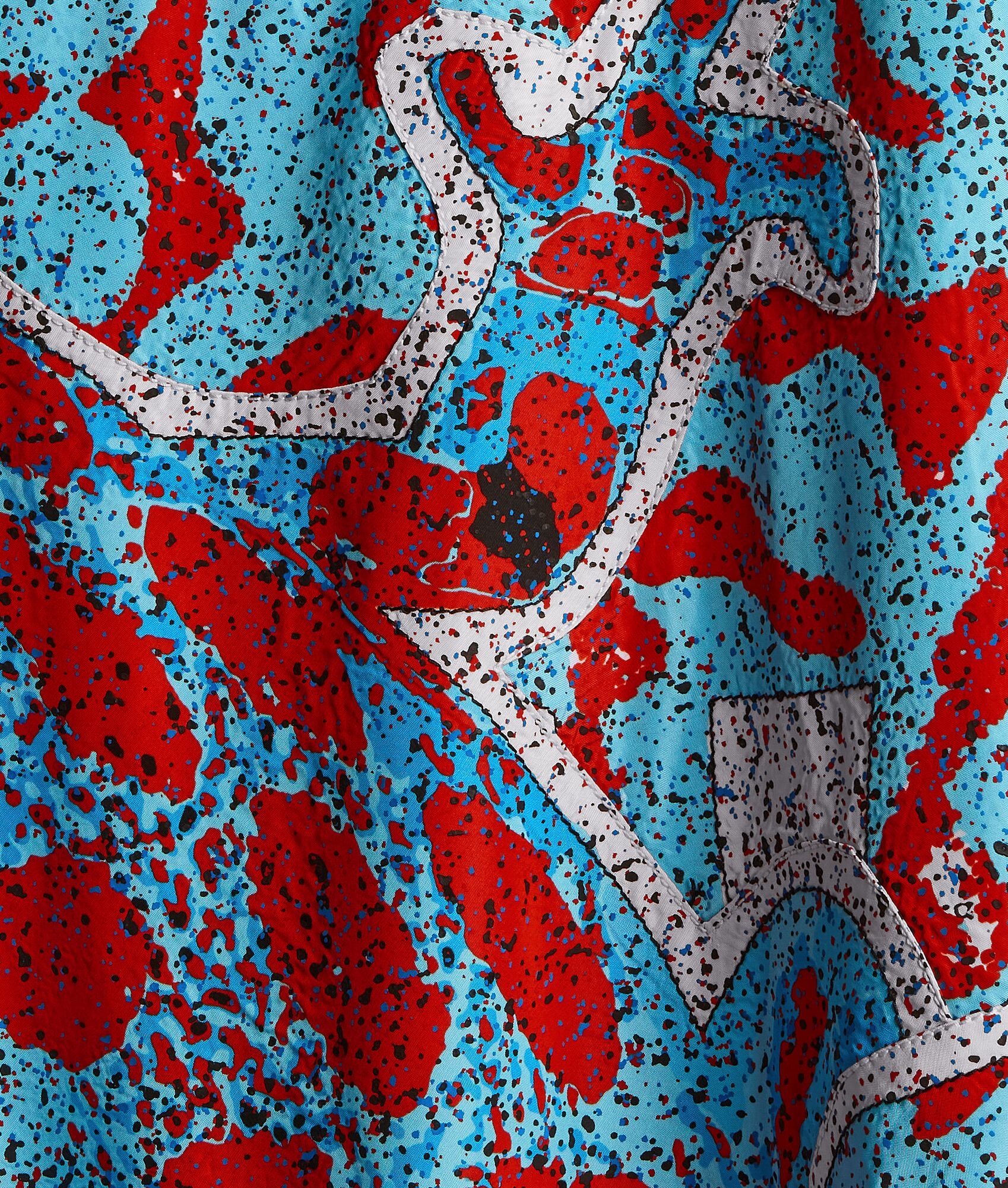printed silk mix patchwork dress - 4