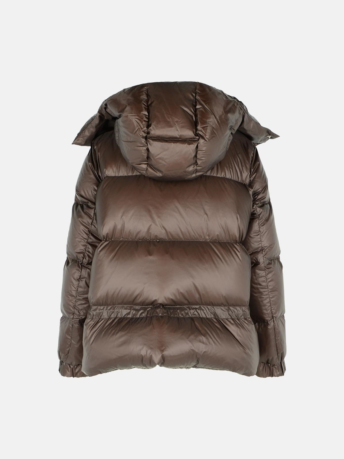 BROWN NYLON DOWN JACKET - 3