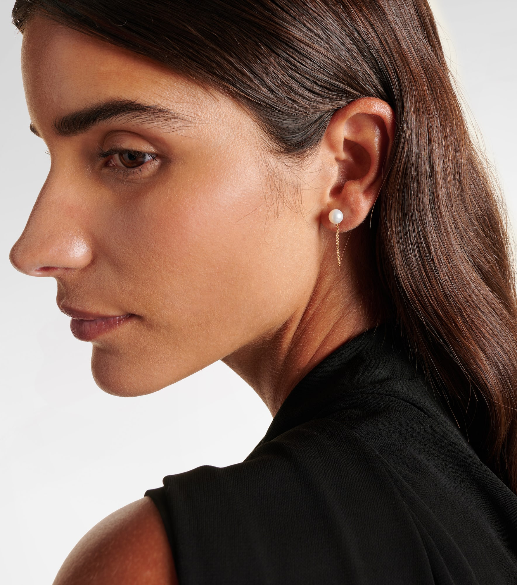 14kt gold drop earrings with pearls - 2