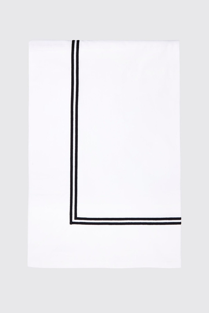 Luisa Top Sheet in White & Black Cotton 1