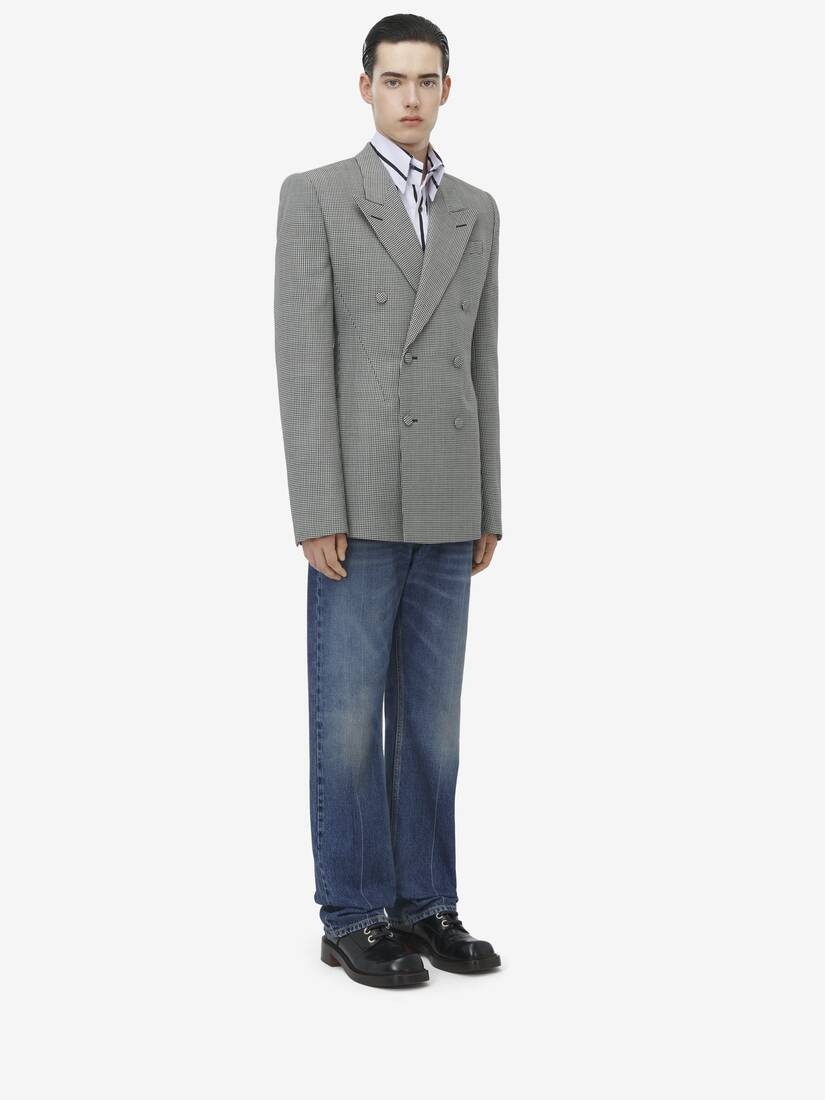 Houndstooth Double-breasted Jacket - 4