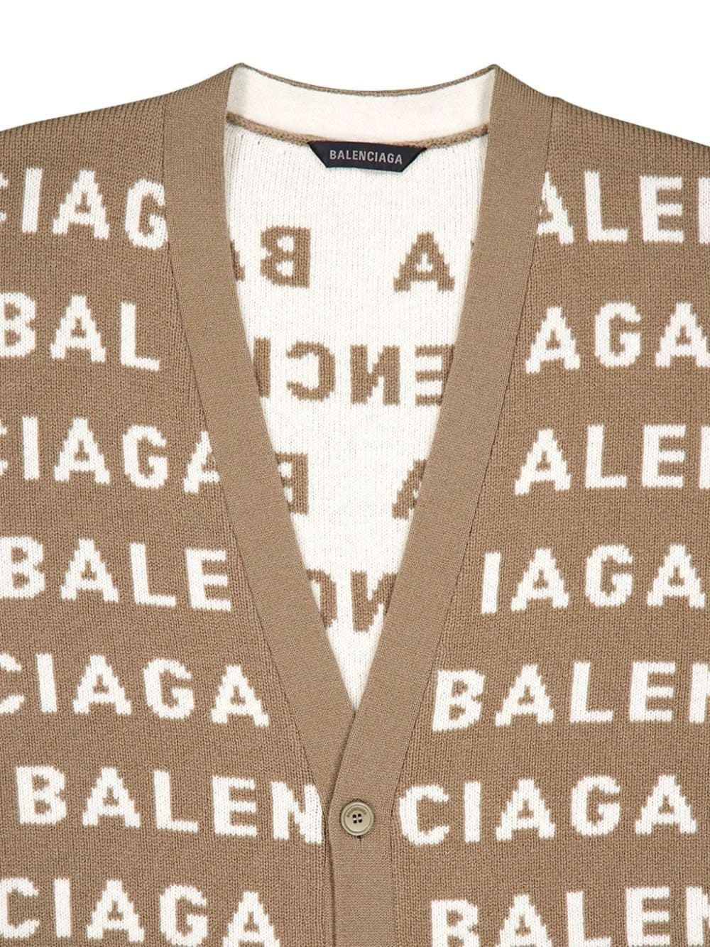 logo-intarsia V-neck cardigan - 3