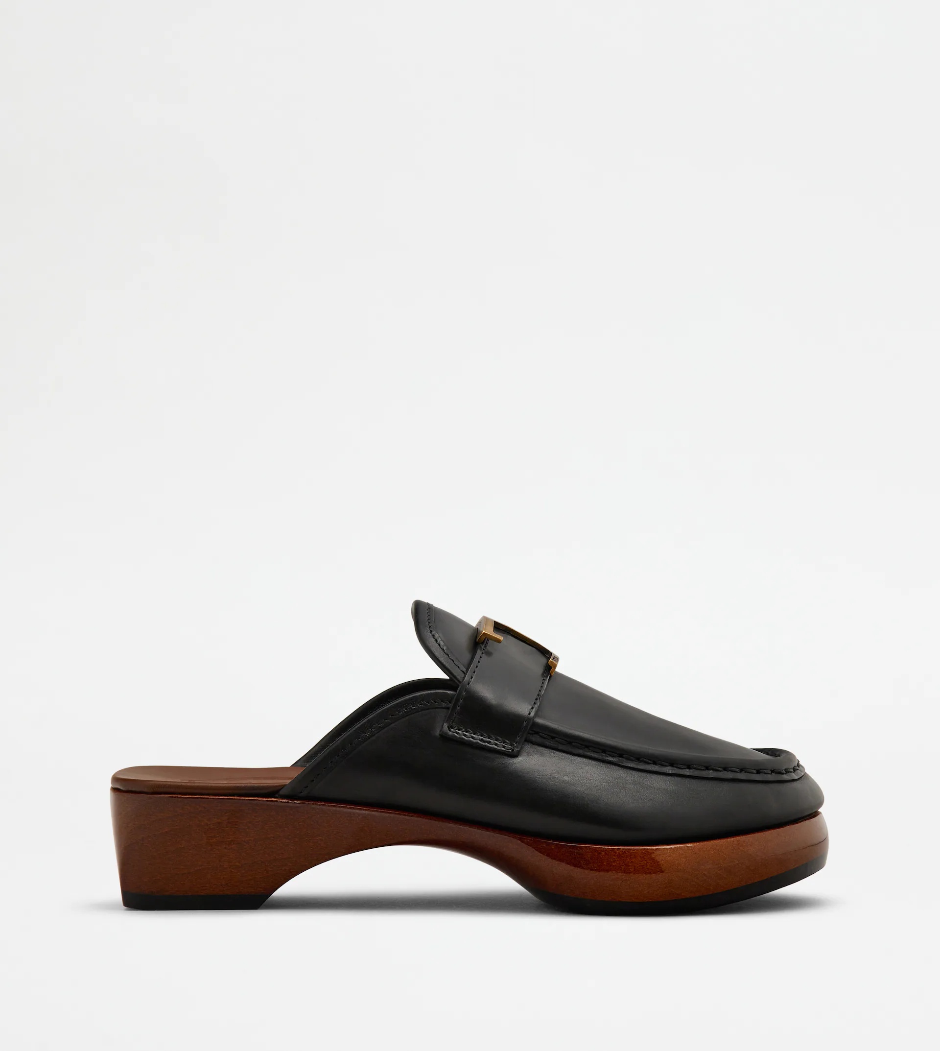 MULES IN LEATHER - BLACK - 1