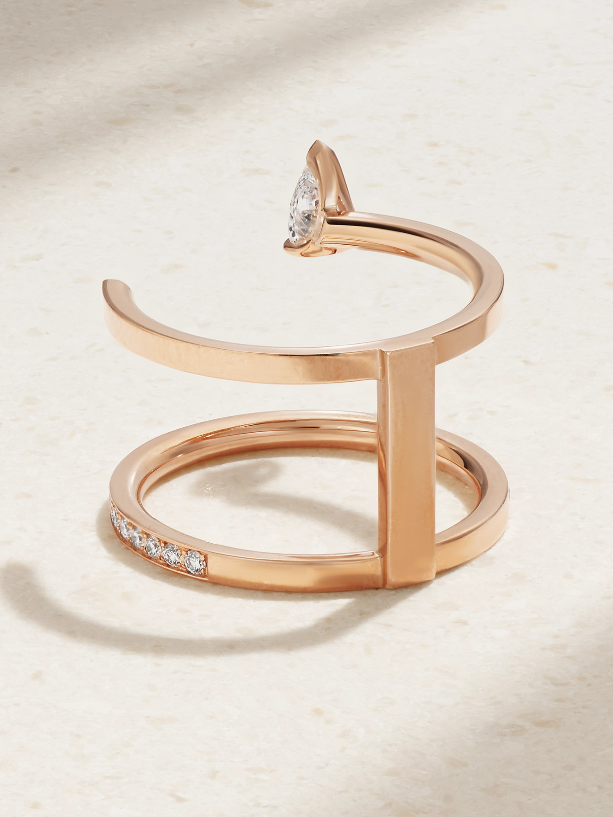 Serti Sur Vide 18-karat Rose Gold Diamond Ring - 3