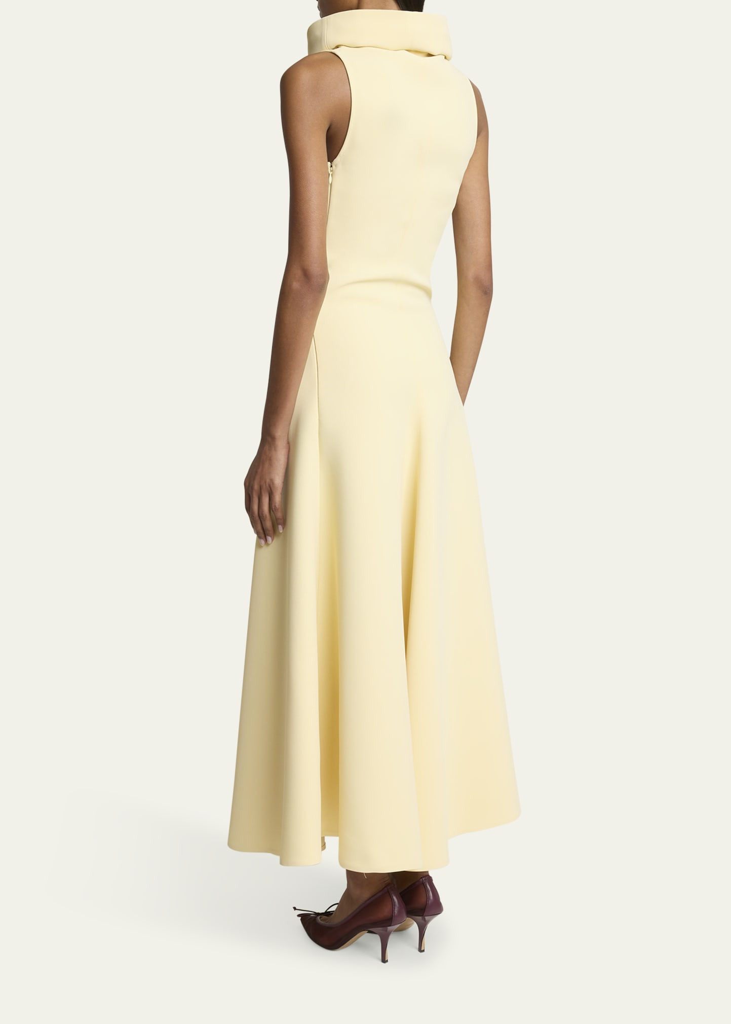 La Triangle Cowl-Neck Sleeveless Ankle Dress - 3