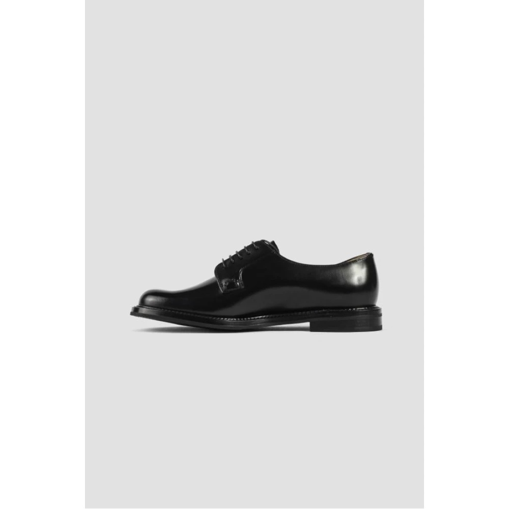 BLACK LEATHER SHANNON DERBIES - 4