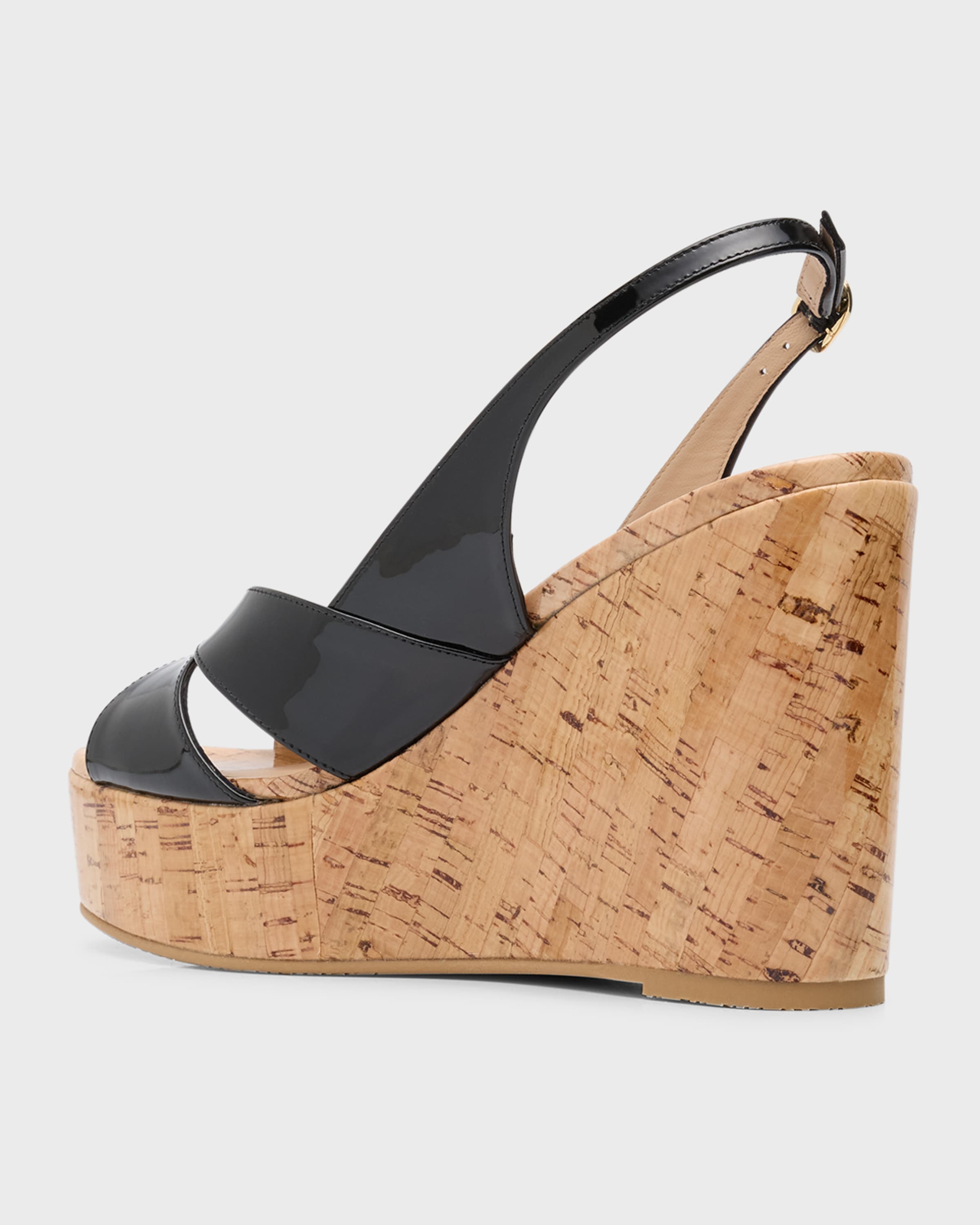 Carmen Patent Slingback Wedge Sandals - 3