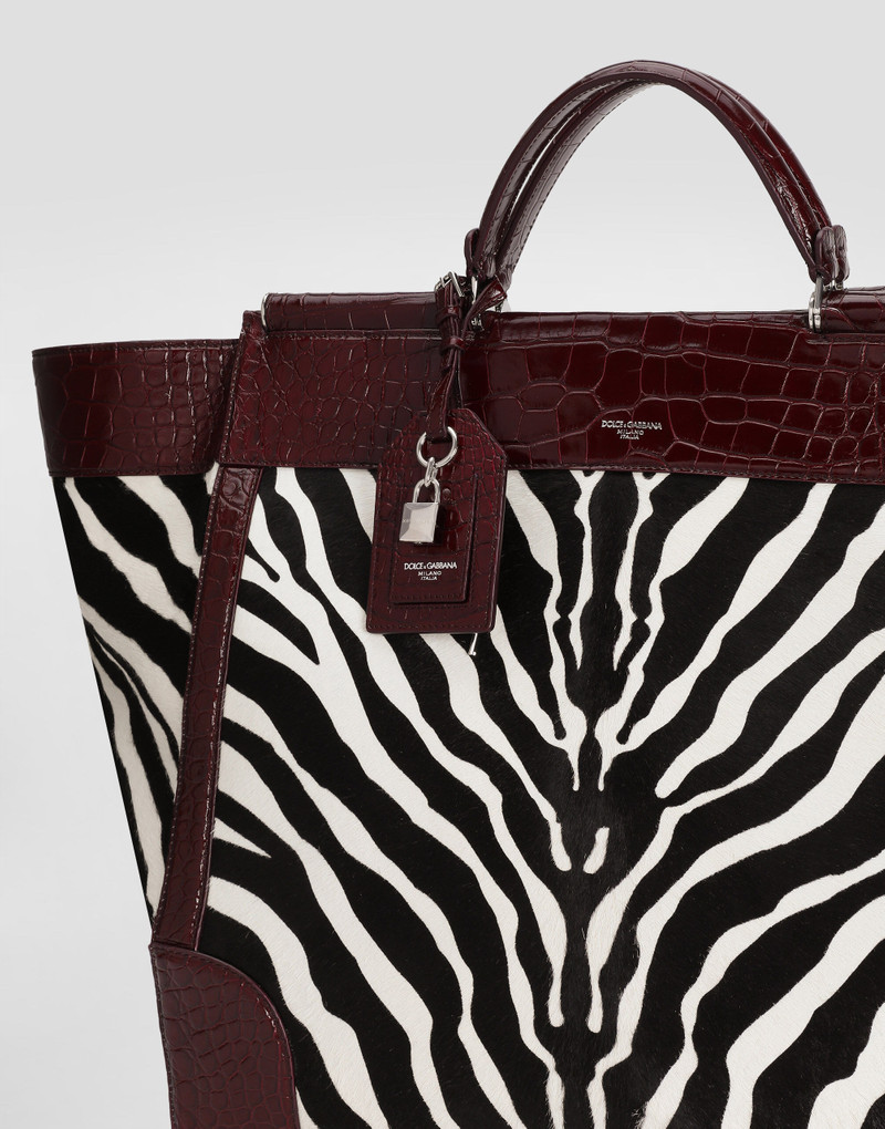 Sicily pony and polished alligator handbag 6