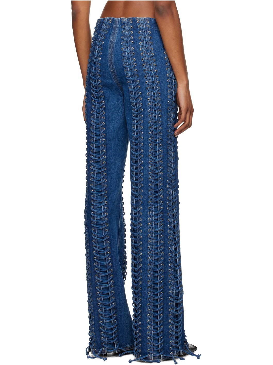 Blue 'The Lace-Up' Jeans - 3