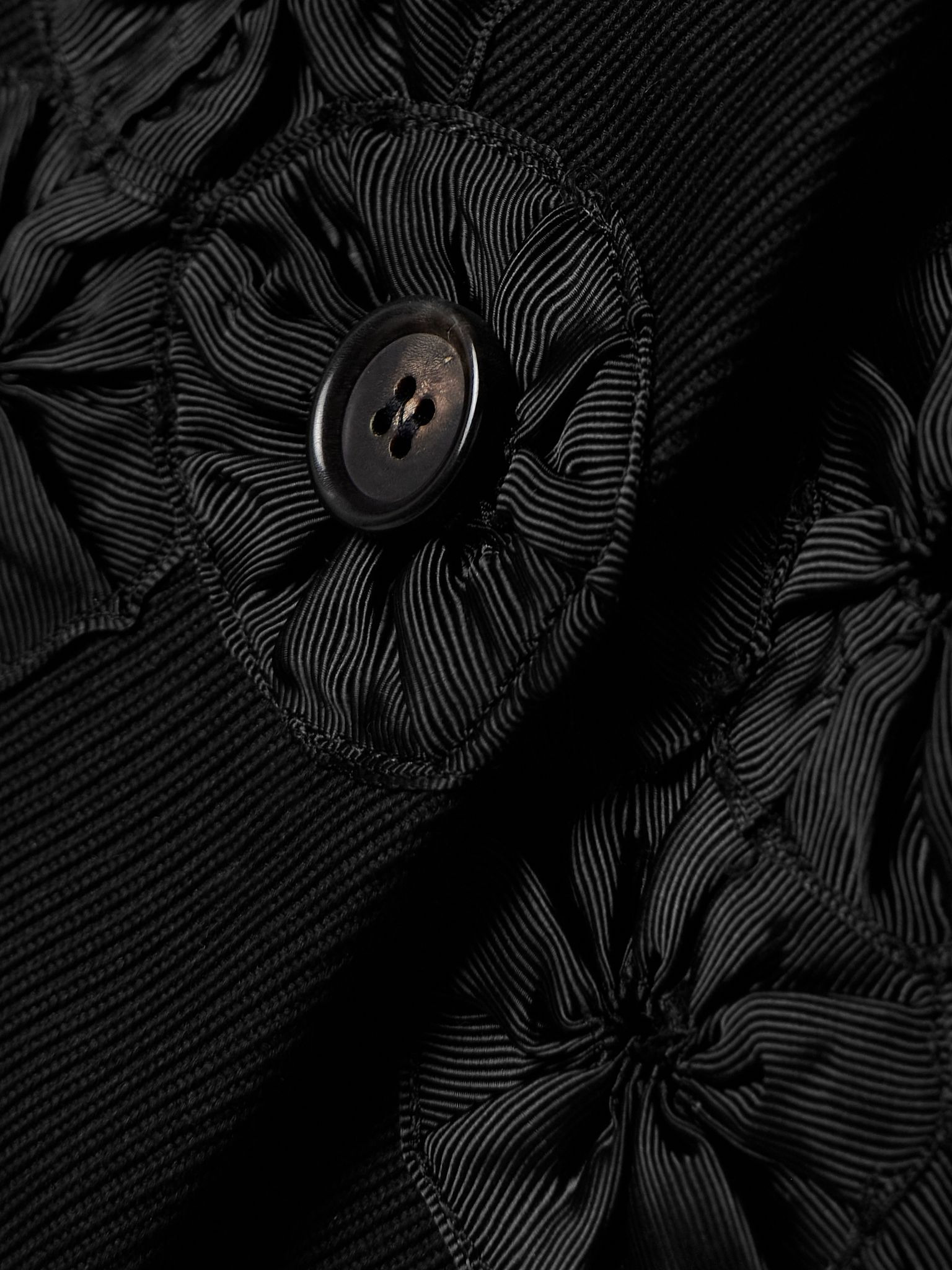 Ribbon Garland grosgrain-trimmed cotton-twill jacket Black - 5