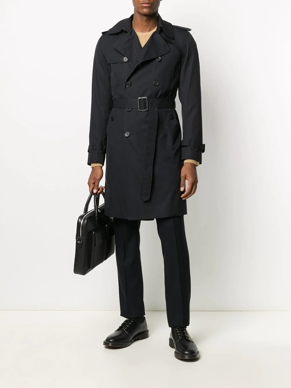 knee-length trench coat - 2