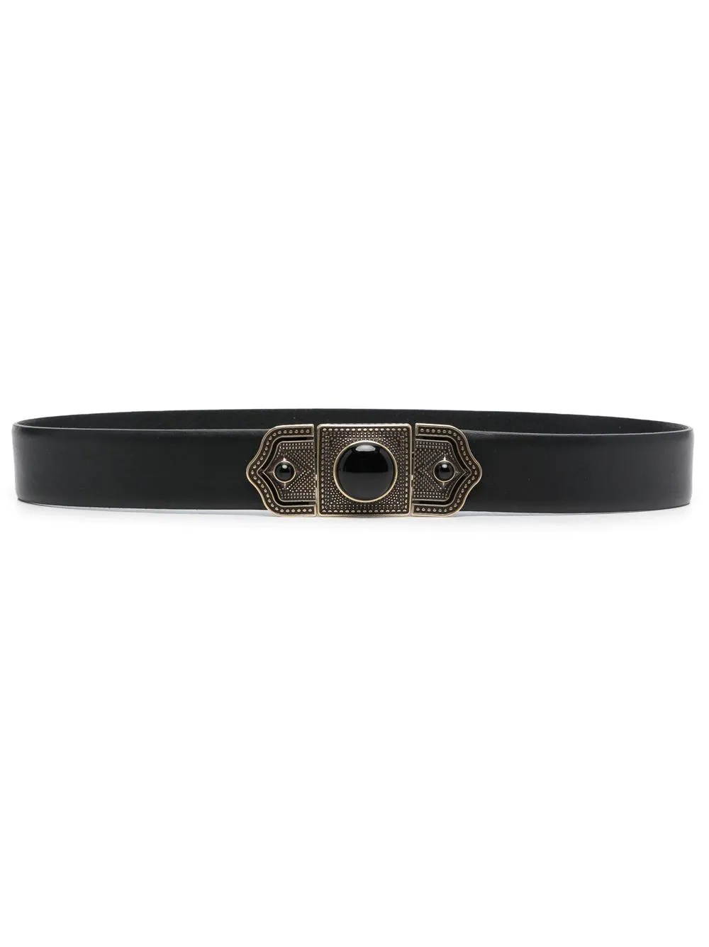 gemstone-embellished leather belt - 1