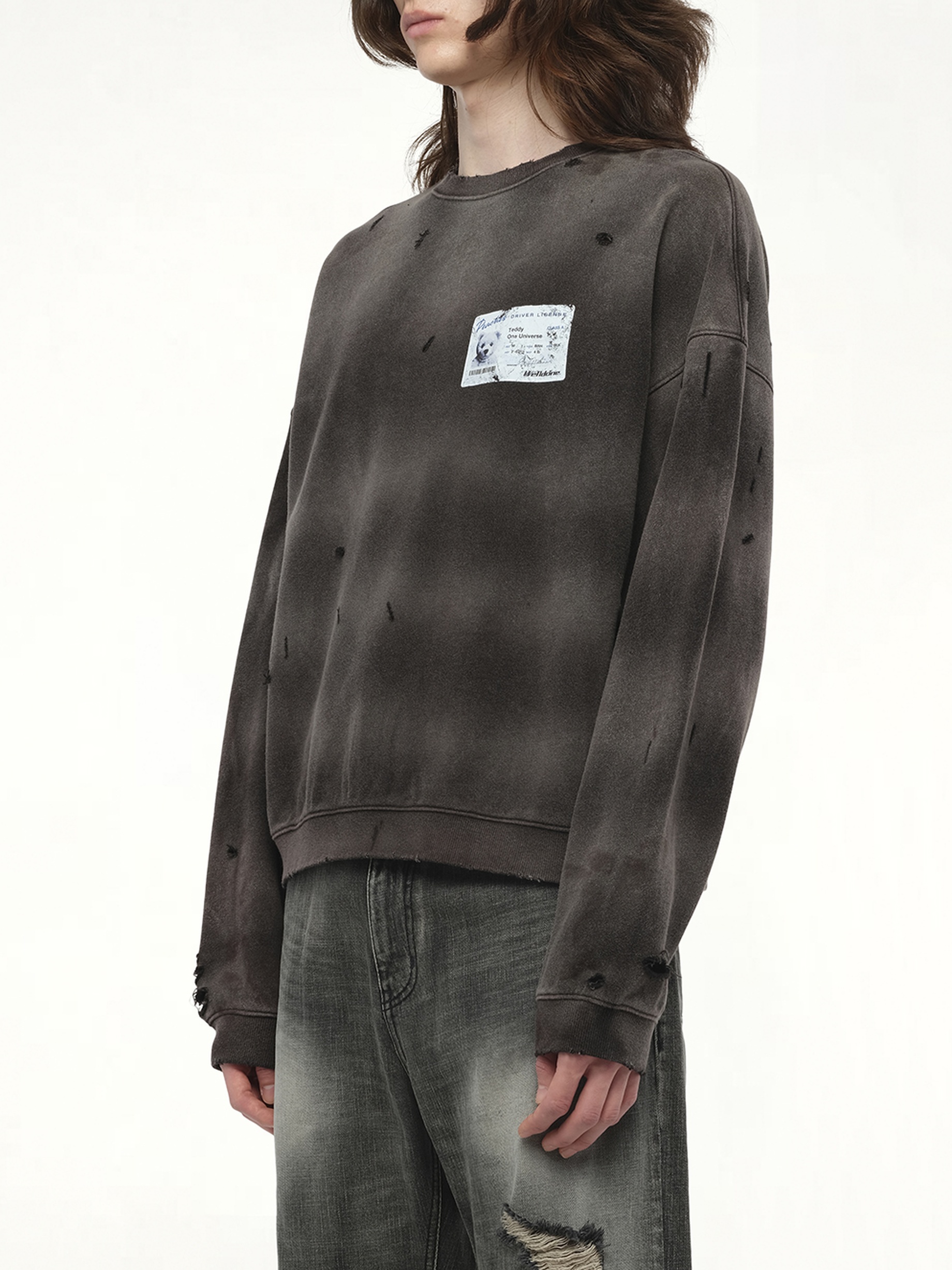 Peaches Print Sweatshirt in Charcoal - 2