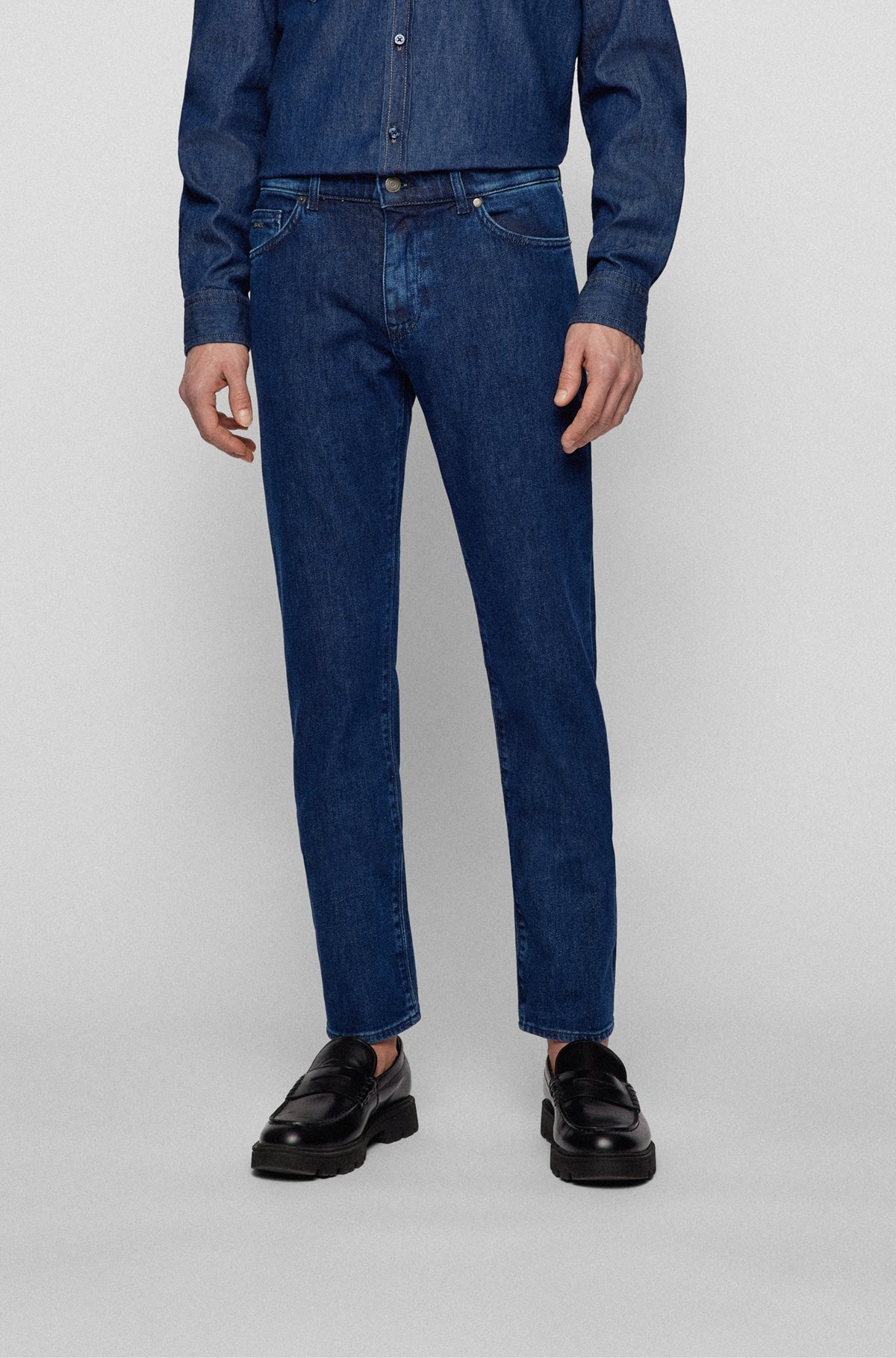 REGULAR-FIT JEANS IN BLUE COMFORT-STRETCH DENIM - 2