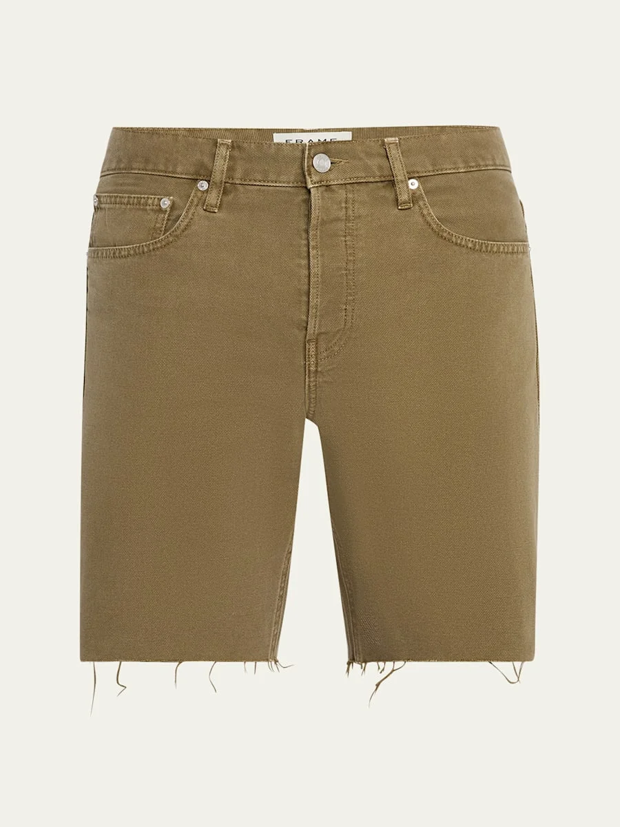 Men's Relaxed Raw Hem Shorts - 1