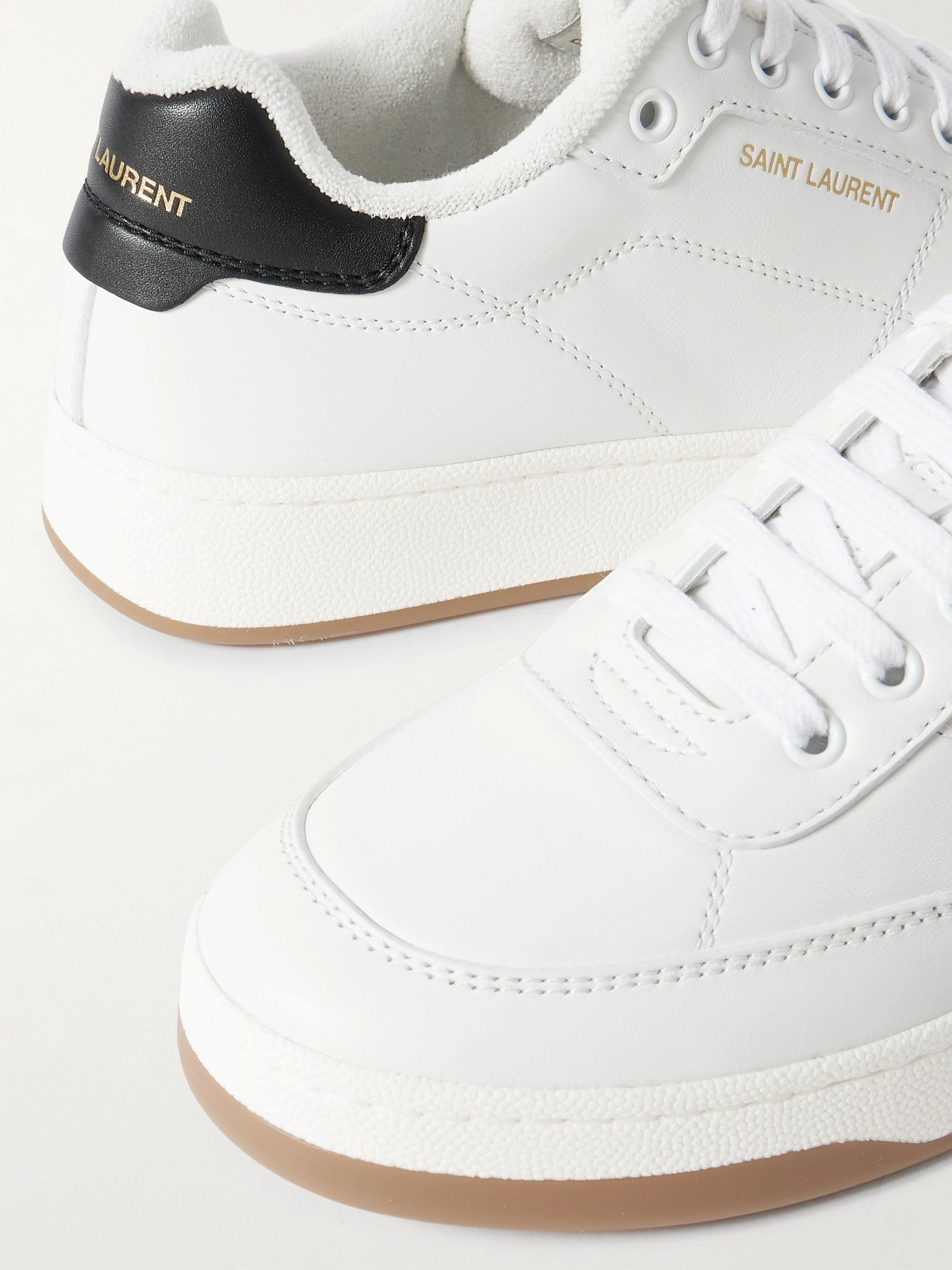 SL/61 logo-print leather sneakers White - 4