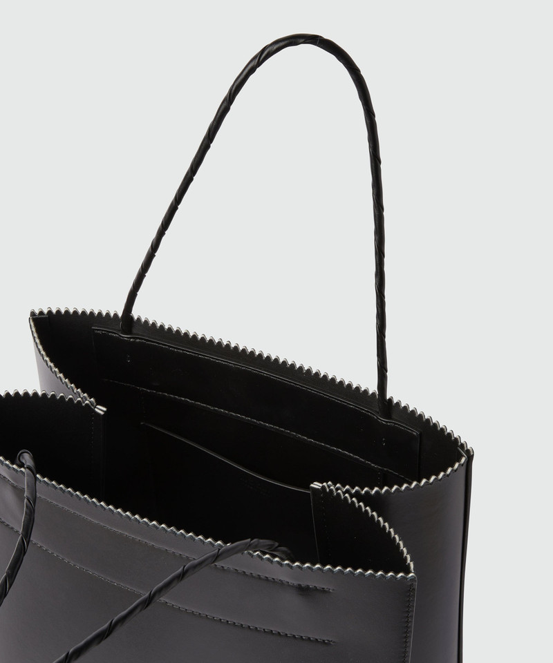 Large matte leather shopping bag 4