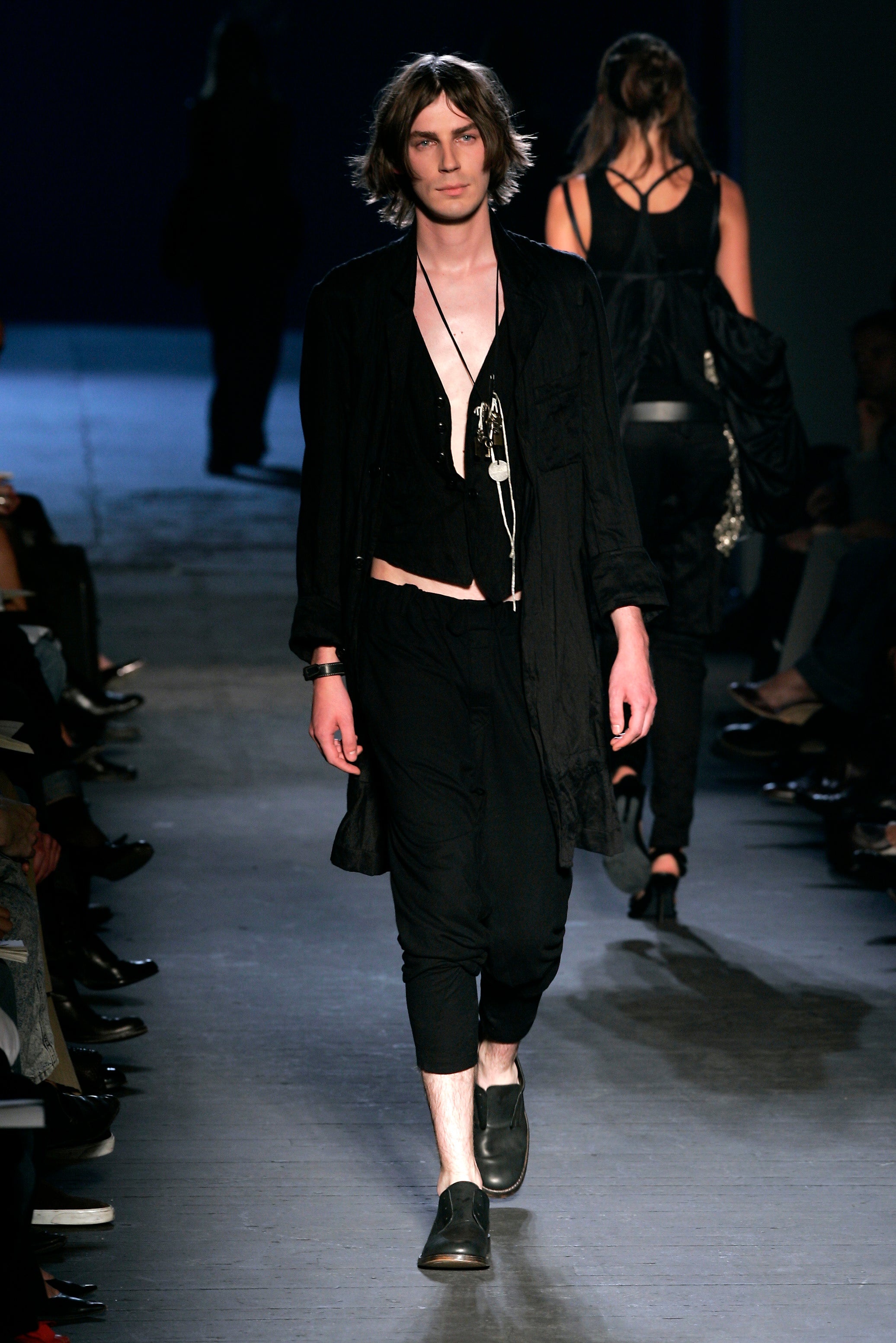Ann Demeulemeester Spring 2006 Men’s Navy Wrinkled Coat XXS - 2