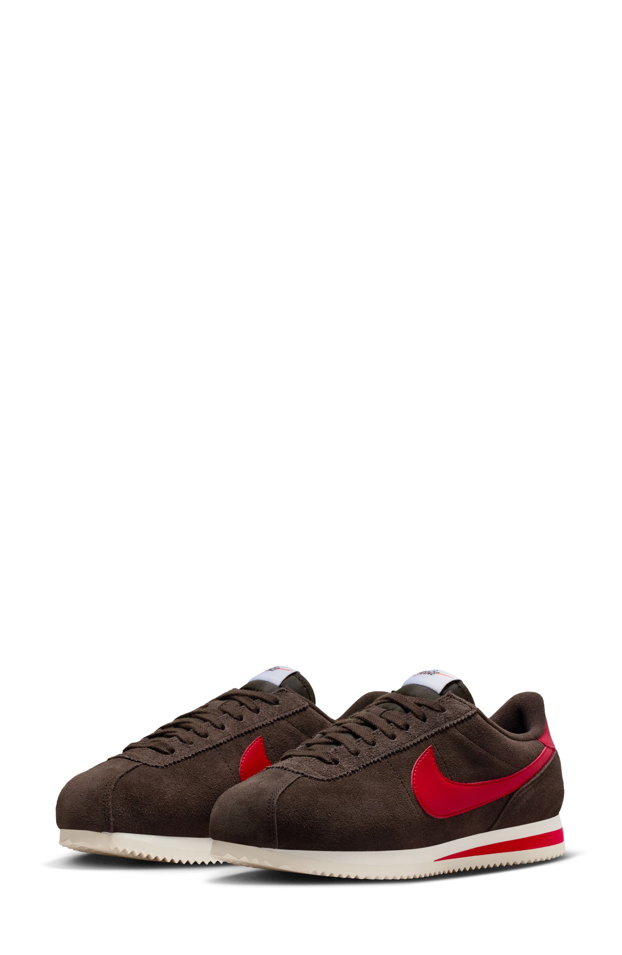 Nike Cortez Suede Sneaker in Velvet Brown/Red/Sail at Nordstrom - 1