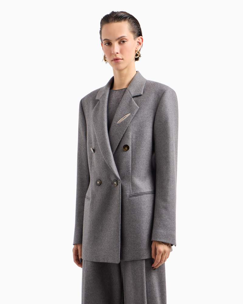 GIORGIO ARMANI Cashmere flannel double-breasted jacket outlook