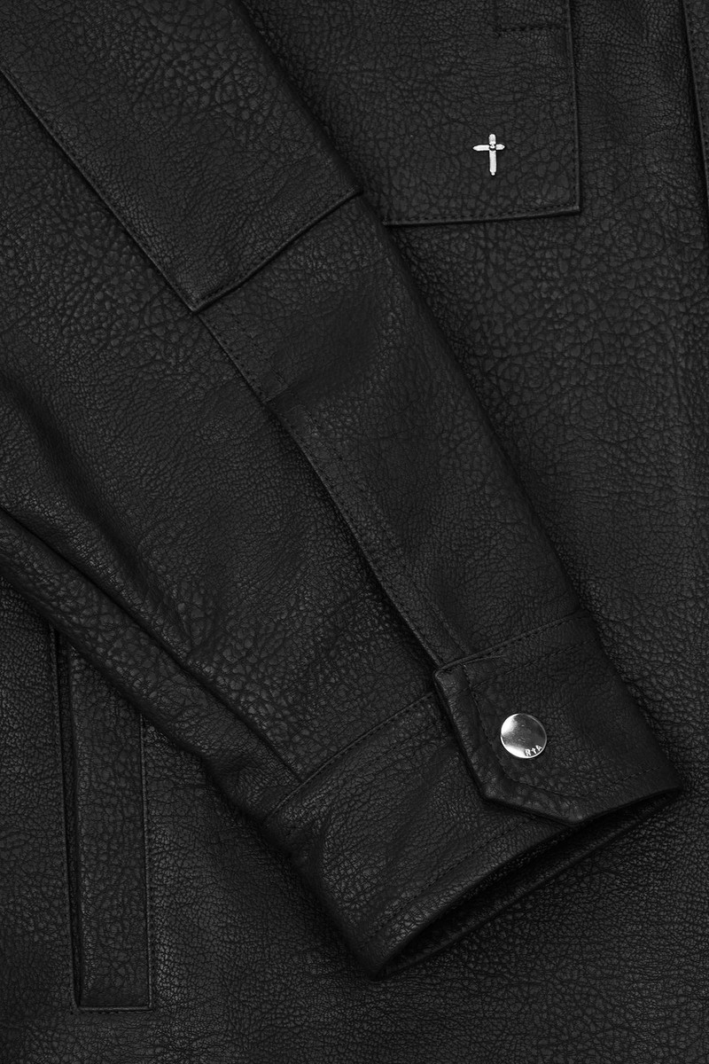 FISHER FAUX LEATHER JACKET | BLACK 4