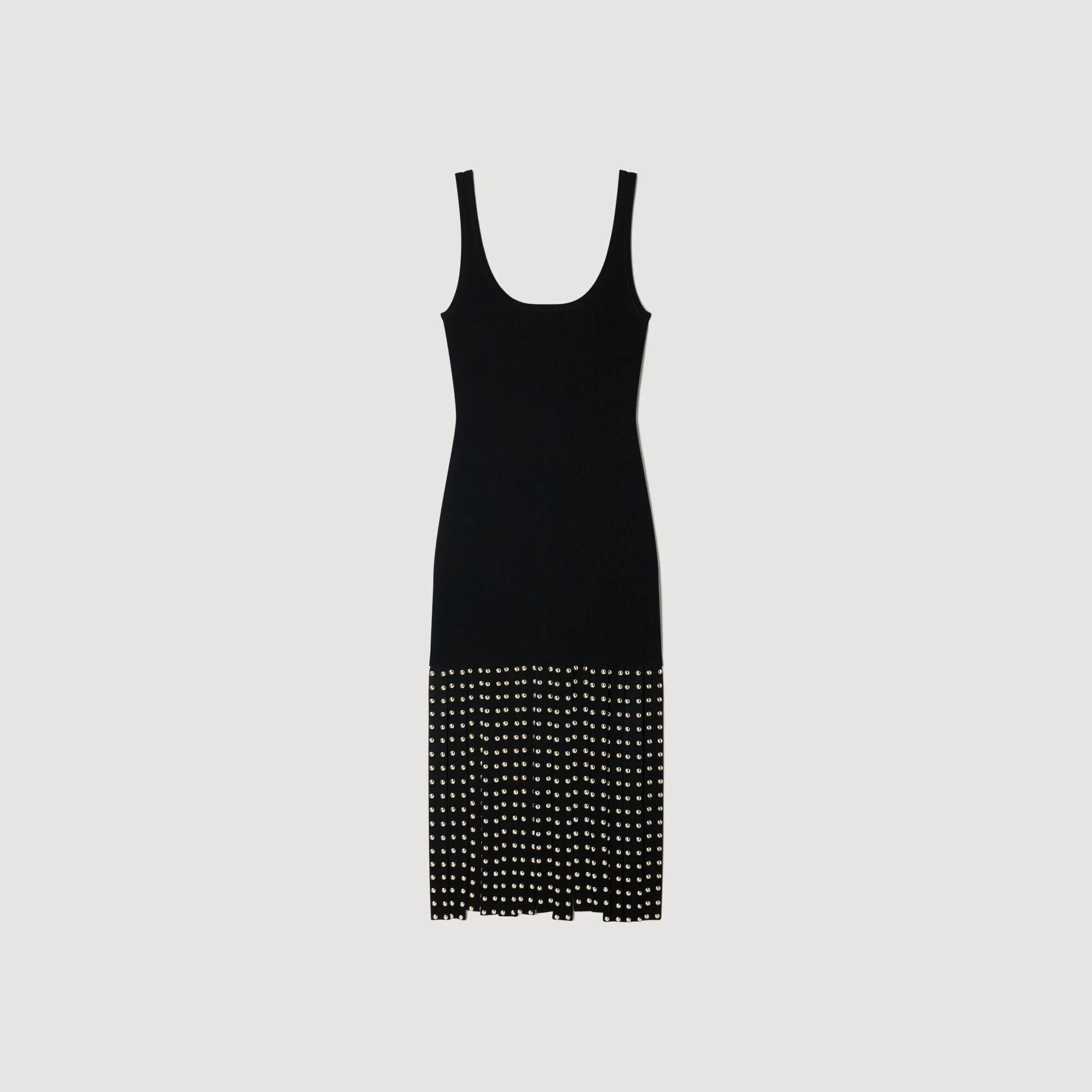 FRINGED KNIT MIDI DRESS - 1
