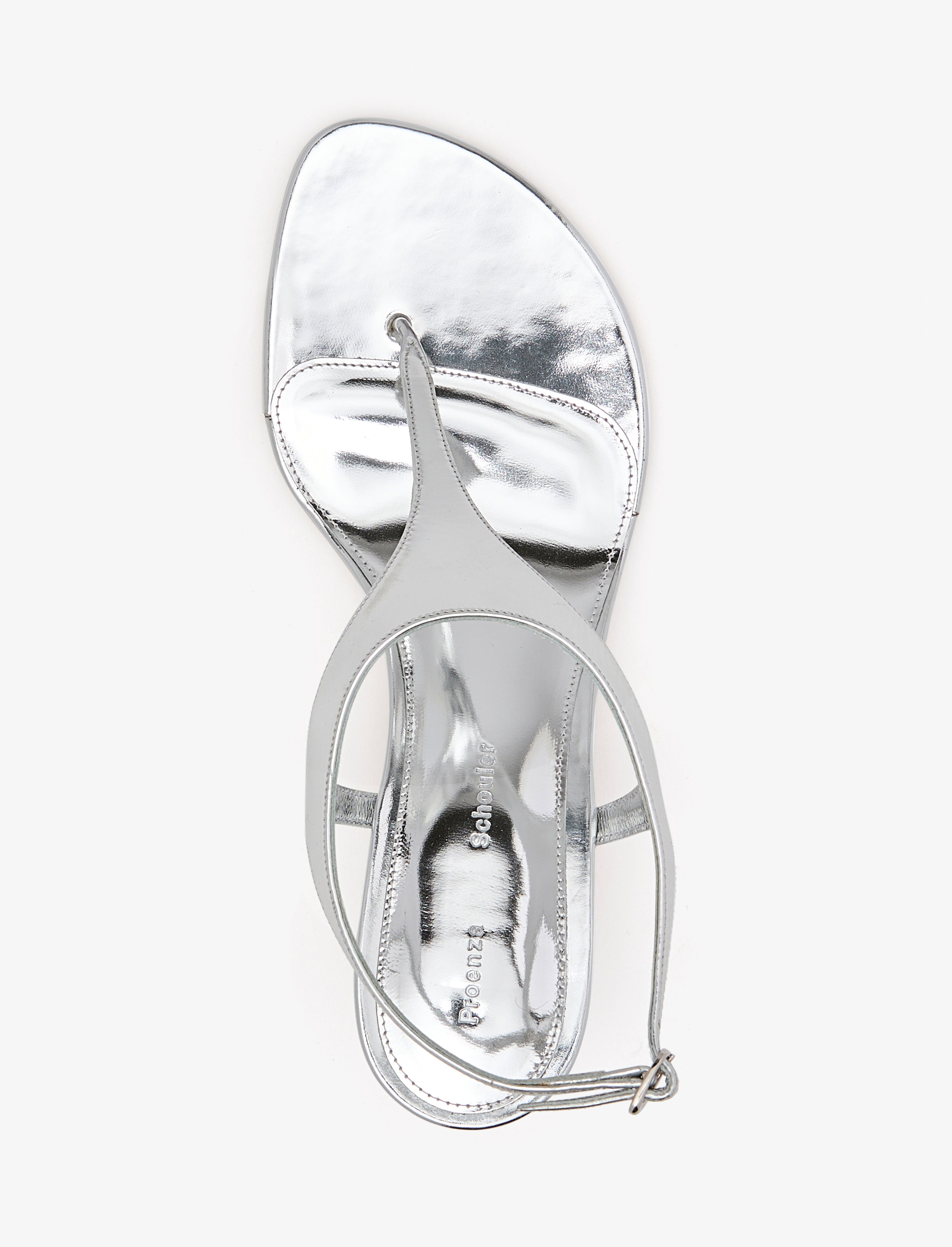 Tee Thong Sandals in Mirrored Metallic - 4