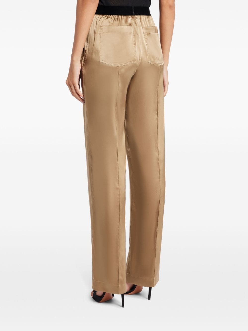 straight-leg satin trousers - 4