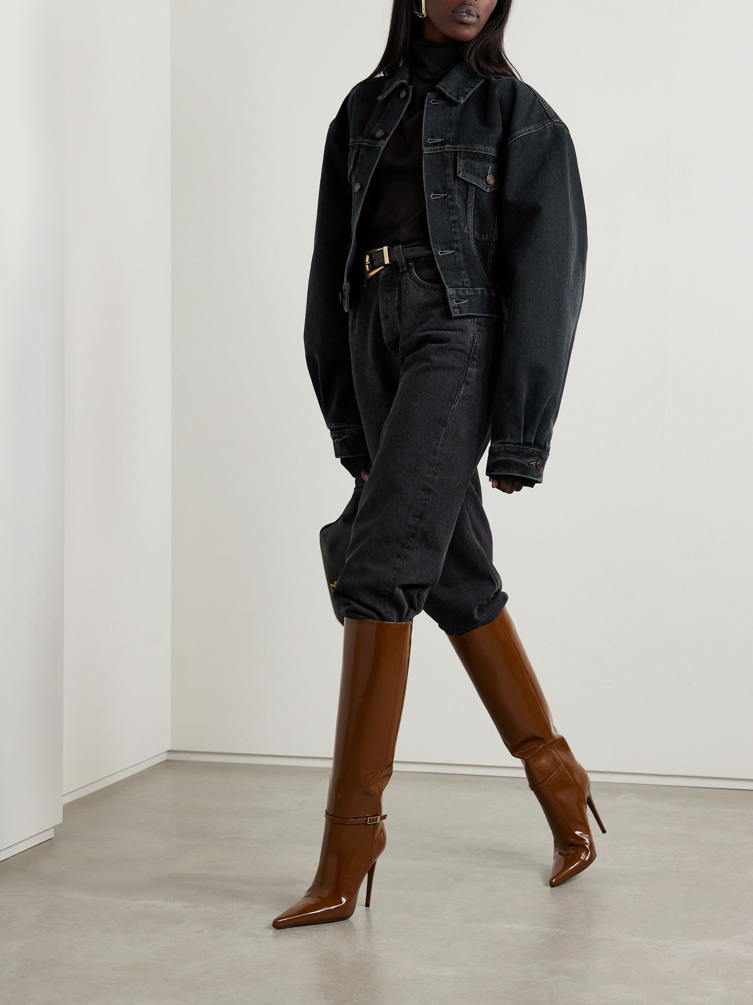 Cropped denim jacket Midnight blue - 2