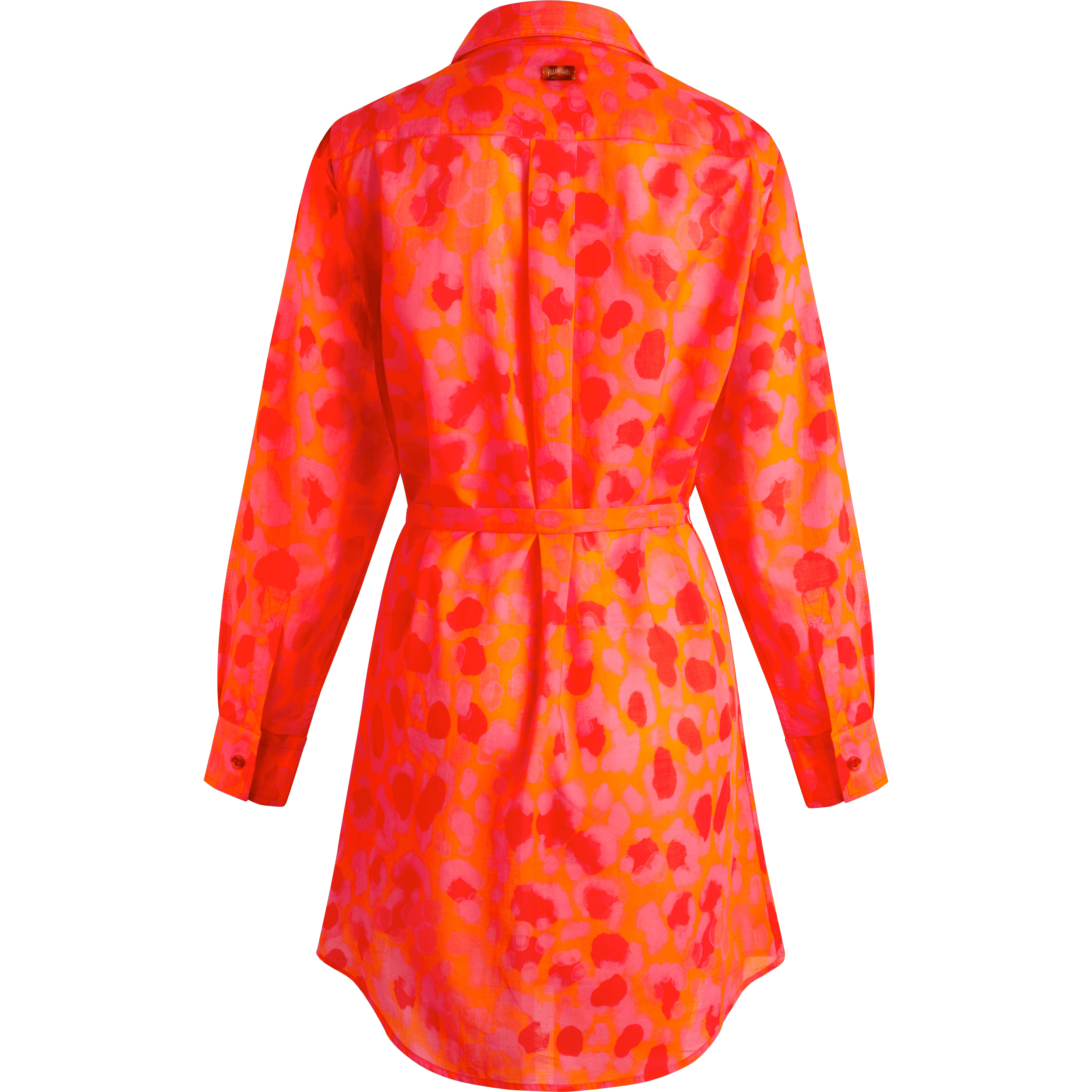 Women Cotton Voile Shirt Dress New Leopard - 2