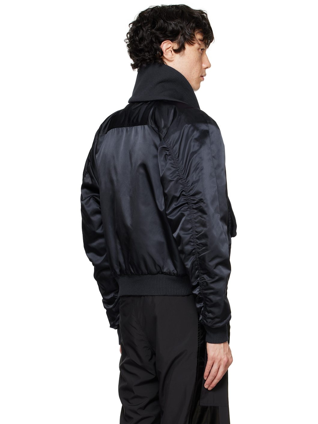 Navy Scarf Bomber Jacket - 3
