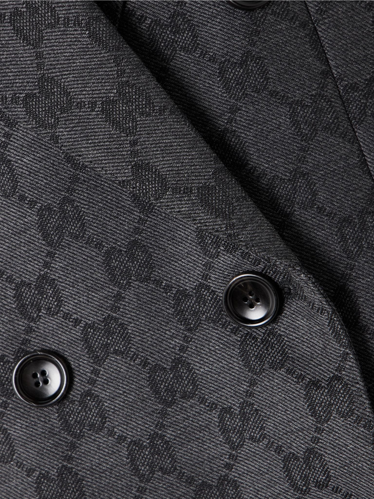 Double-breasted wool-jacquard blazer Gray - 4