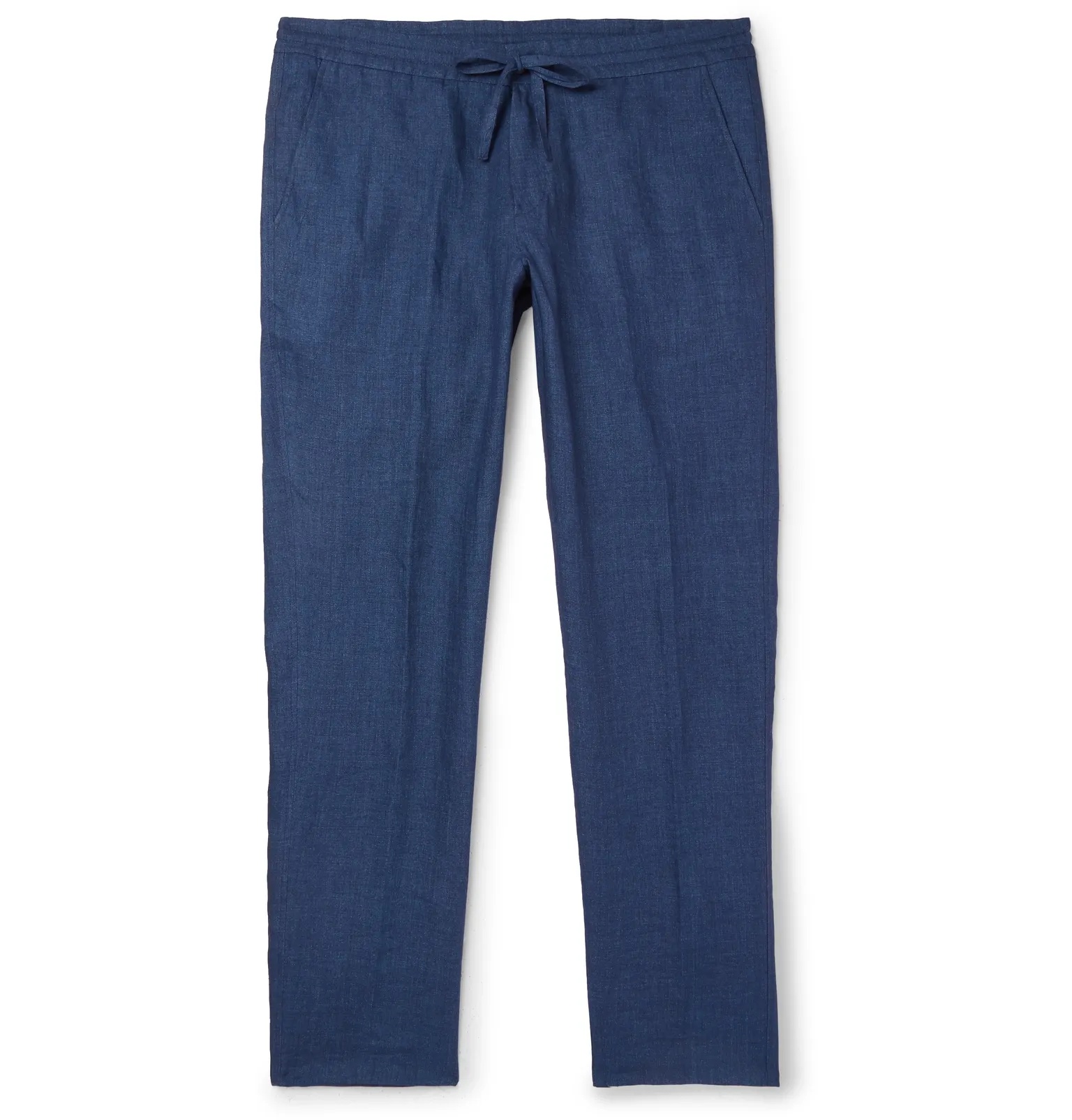 Slim-Fit Linen Drawstring Trousers - 7