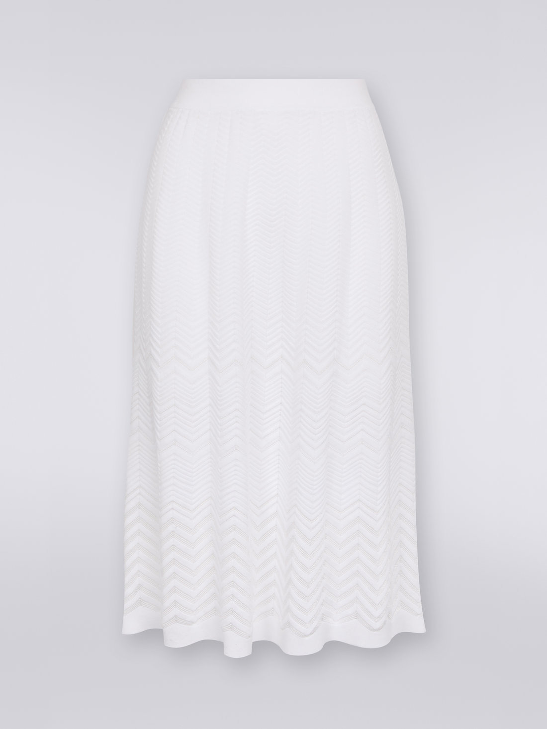 Wool longuette skirt with tone-on-tone zigzag - 1