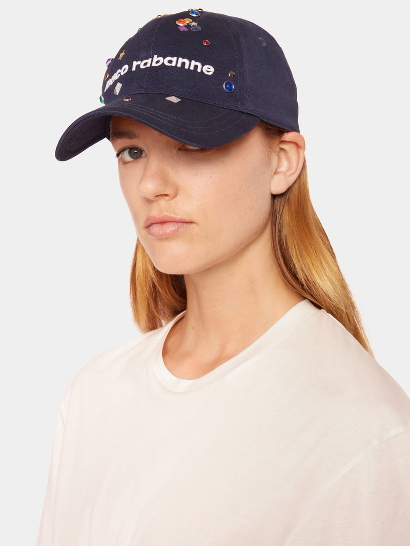 rabanne CRYSTALS-EMBELLISHED BASEBALL CAP outlook