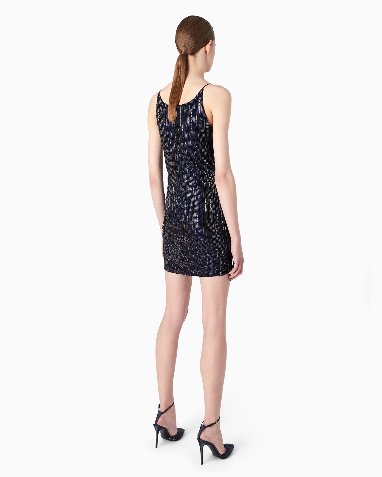 Short silk dress with crystal embroidery - 3