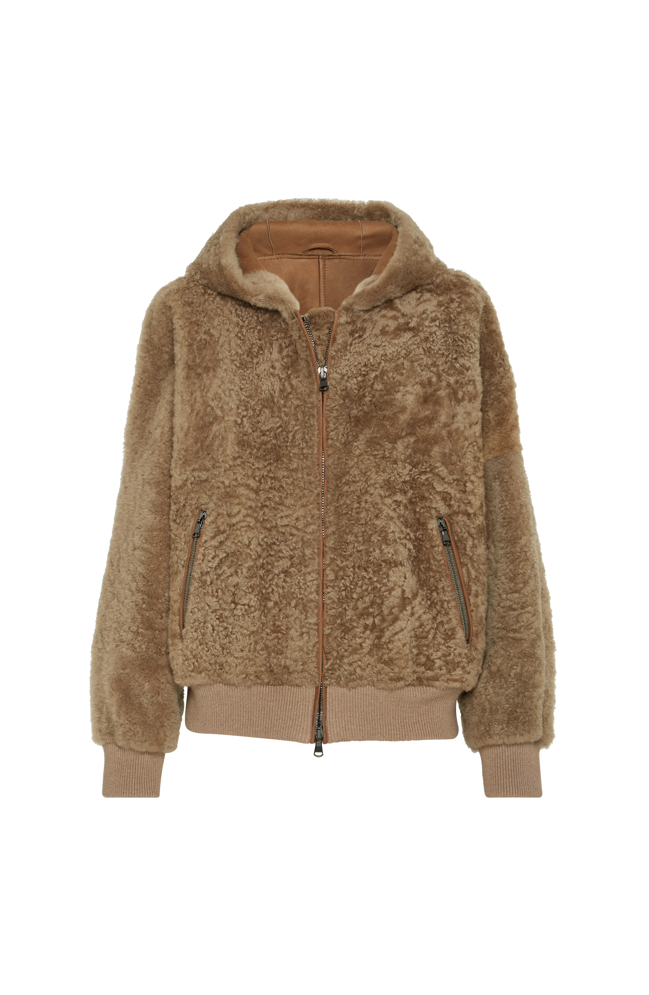 Brunello Cucinelli Fuzzy shearling outerwear jacket in Brown at Nordstrom - 1