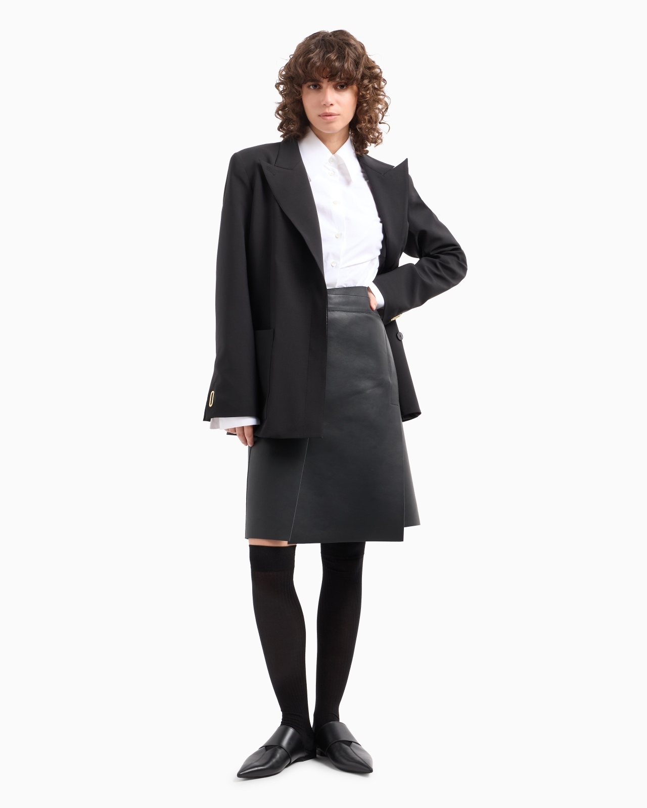 DAWN TO DUSK NAPPA LAMBSKIN WRAP SKIRT - 2