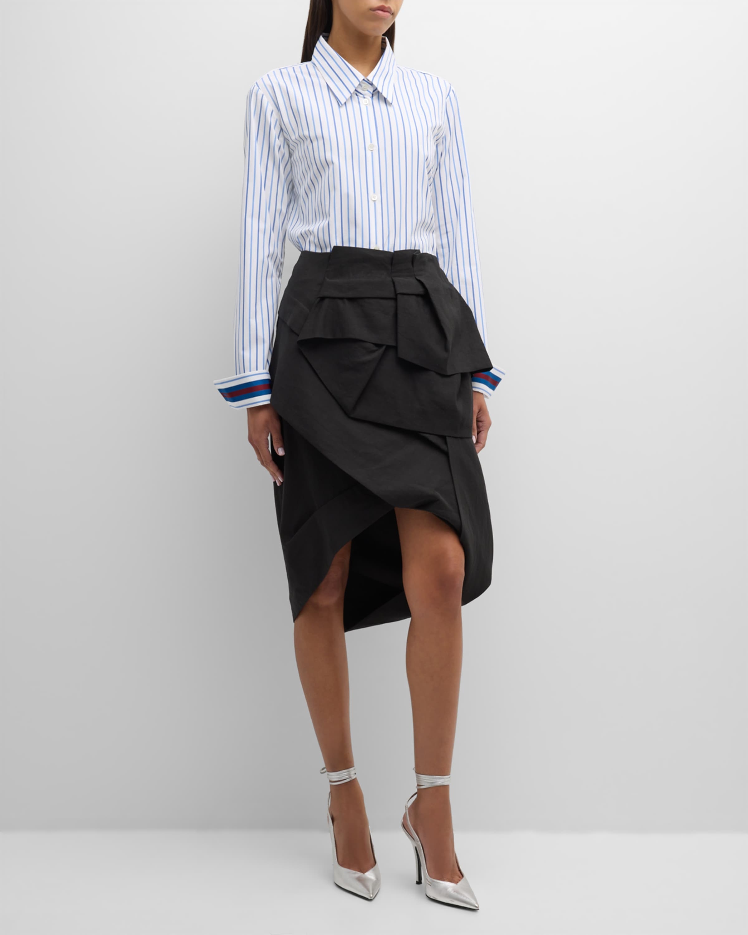 【送料&関税込】Dries Van Noten Nylon Skirt With Ruffles Wrap-effect ruffled floral-print crepe skirt | NET-A-PORTER