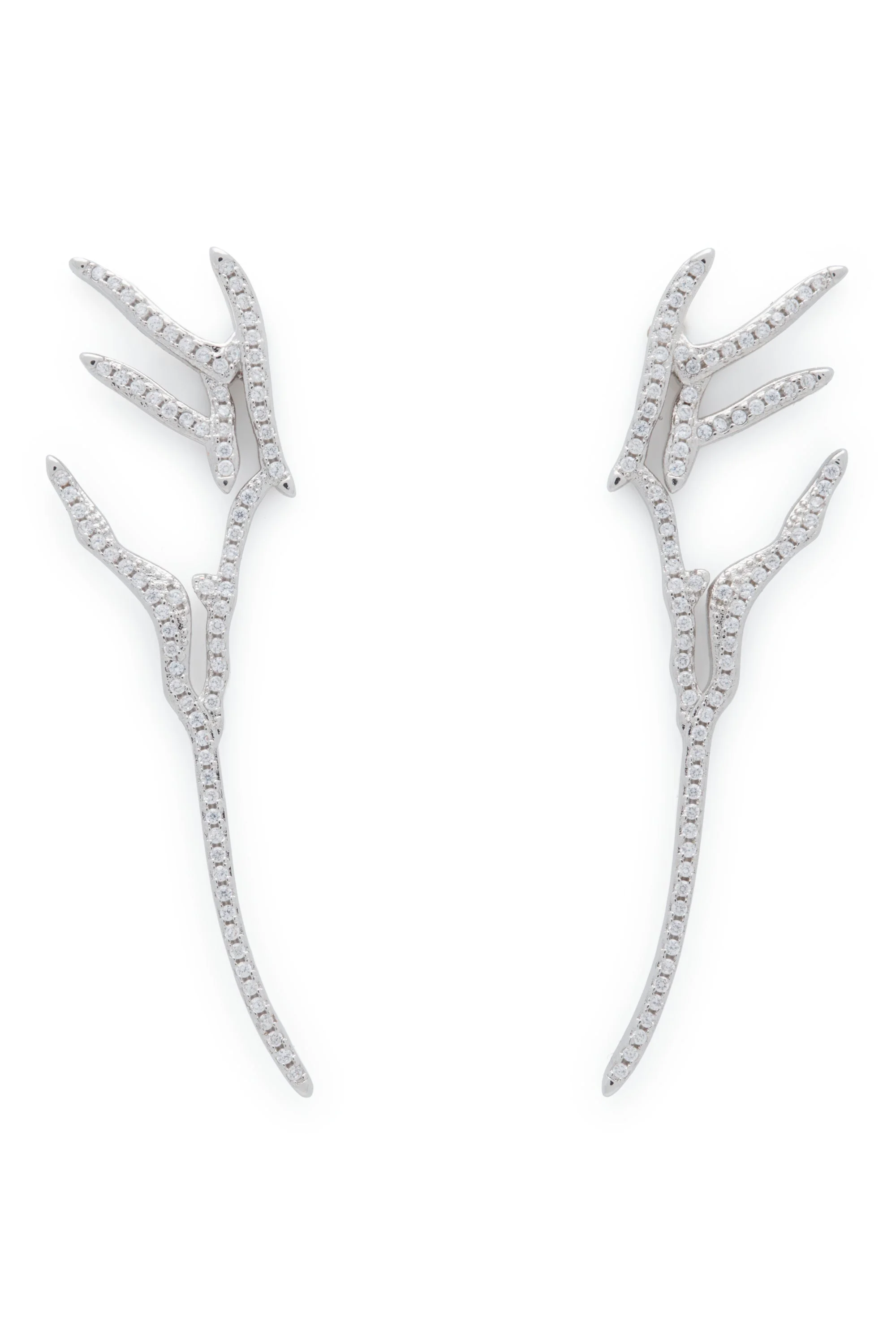 CRYSTAL CLEAR PAVE WING EARRINGS - 1